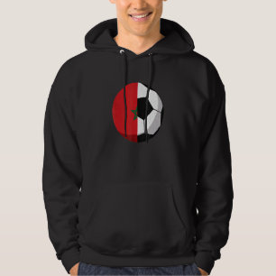 Half Morocco Flag Half Football Soccer Hoodie