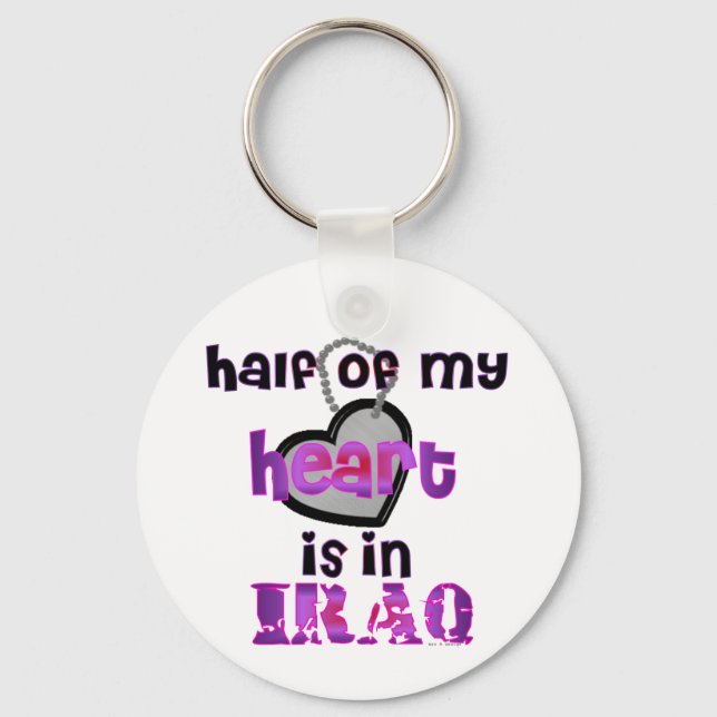 HALF MY HEART IRAQ KEY RING (Front)