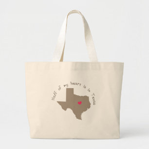 Half My Heart is in Texas Large Tote Bag