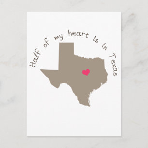 Half My Heart is in Texas Postcard