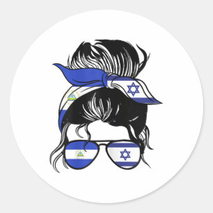 Half Nicaraguan Half Israeli Mix Nicaragua And Isr Classic Round Sticker
