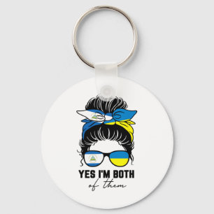 Half Nicaraguan Half Ukrainian Girl Nicaragua Ukra Key Ring