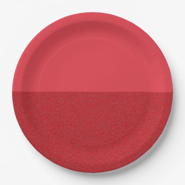 Half-Noise Tomato Red Paper Plate – Customisable (Front)