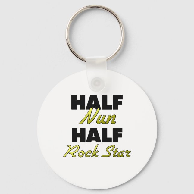Half Nun Half Rock Star Key Ring (Front)