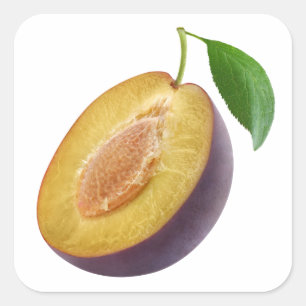 Half of blue plum square sticker