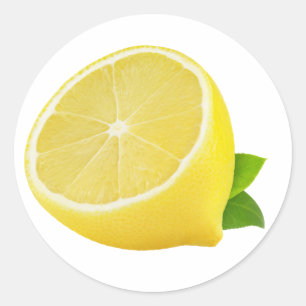 Half of lemon classic round sticker
