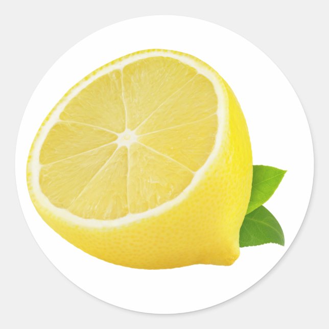 Half of lemon classic round sticker (Front)
