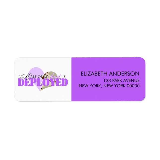 Half of my heart is deployed return address label (Front)