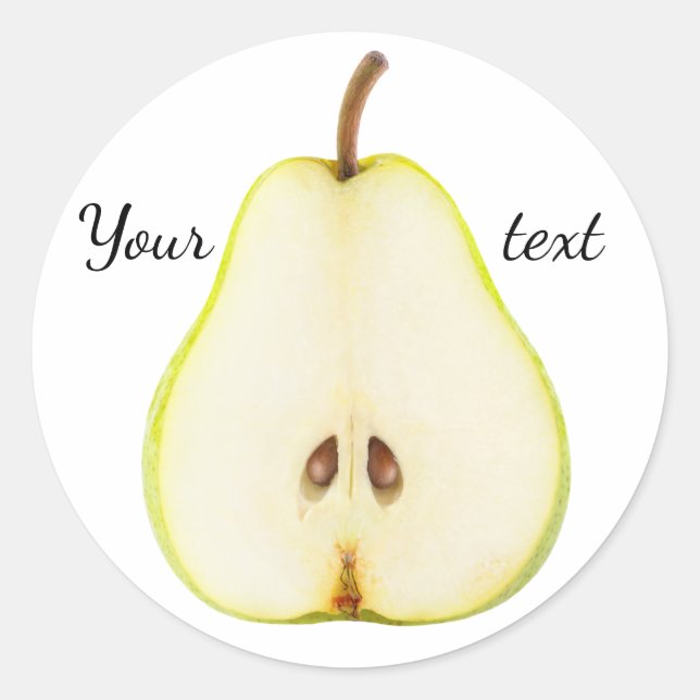 Half of pear classic round sticker (Front)
