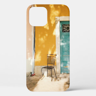 Half open green wooden main door iPhone 12 case