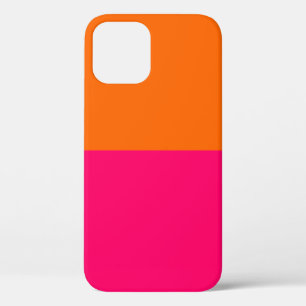 Half Orange and Bright Pink iPhone 12 Case