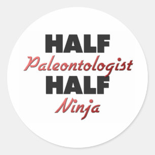 Half Paleontologist Half Ninja Classic Round Sticker