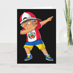 Half Peruvian Half Ukrainian Boy Peru Ukraine Flag Card