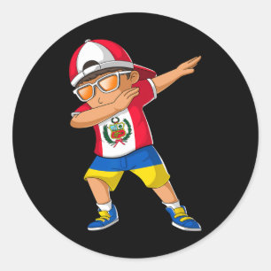 Half Peruvian Half Ukrainian Boy Peru Ukraine Flag Classic Round Sticker