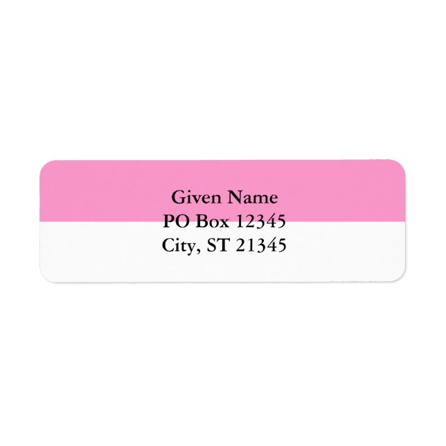 Half Pink Return Address Label (Front)