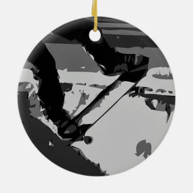 Half pipe Skateboarding Ceramic Ornament (Back)