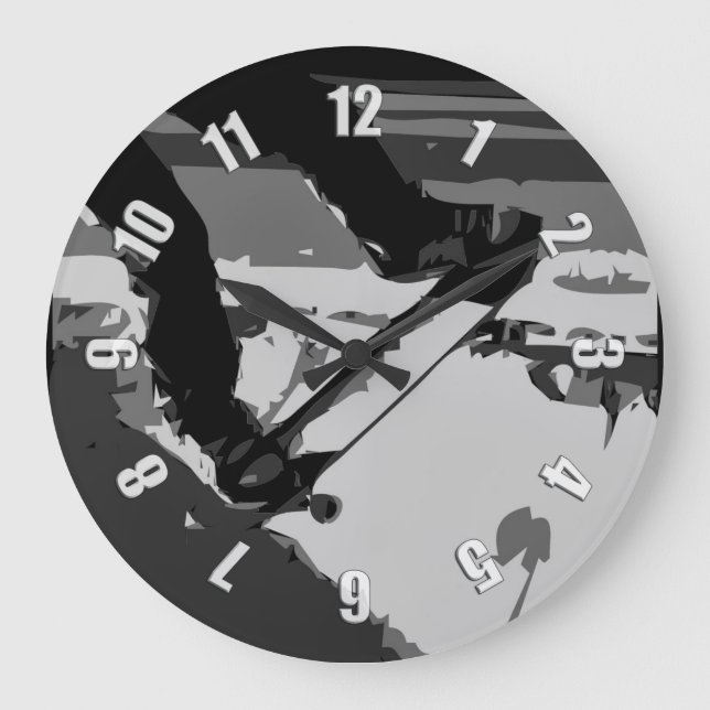 Half pipe skateboarding large clock (Front)