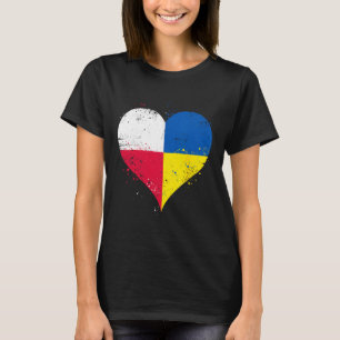 Half Polish Half Ukrainian A Heart With Poland Ukr T-Shirt