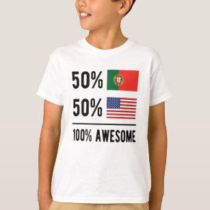 Half Portuguese Half American Flag Portugal USA T-Shirt