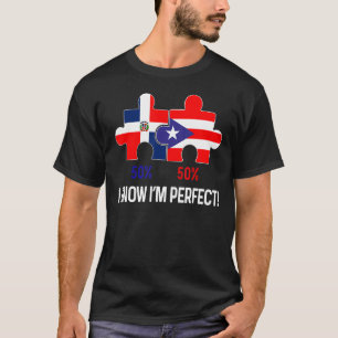 Half Puerto Rican Half Dominican Flag Map Combined T-Shirt