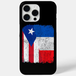 Half Puerto Rican Half French Flag Heritage Pride iPhone 15 Pro Max Case