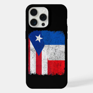 Half Puerto Rican Half French Flag Heritage Pride iPhone 15 Pro Max Case