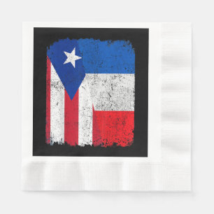 Half Puerto Rican Half French Flag Heritage Pride Napkin