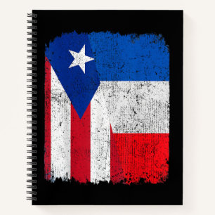 Half Puerto Rican Half French Flag Heritage Pride Notebook