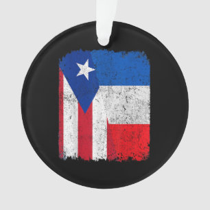 Half Puerto Rican Half French Flag Heritage Pride  Ornament