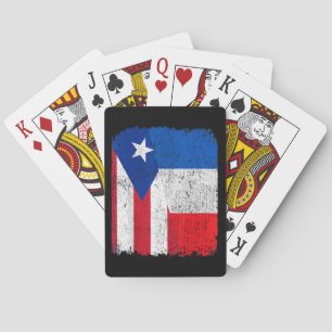 Half Puerto Rican Half French Flag Heritage Pride Playing Cards