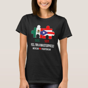 Half Puerto Rican Half Mexican Flag Mixed Race Pri T-Shirt