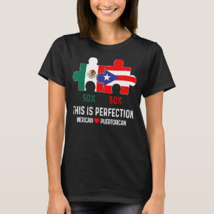 Half Puerto Rican Half Mexican Flag Mixed Race Pri T-Shirt