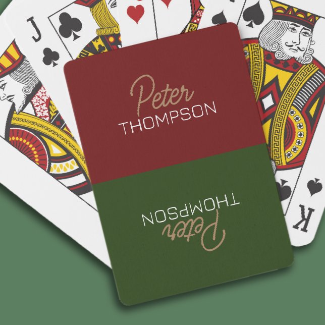 Half-Red Half-Green PlayingCards with Name Playing Cards (Creator Uploaded)