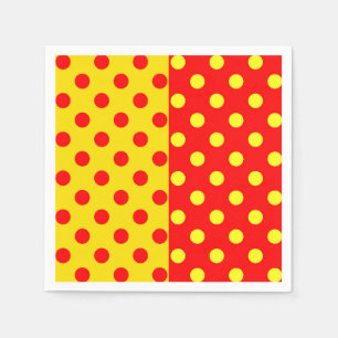 Half Red Yellow Polka Dots Pattern Design  Napkin