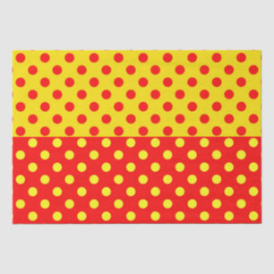 Half Red Yellow Polka Dots Pattern Design  Tissue Paper