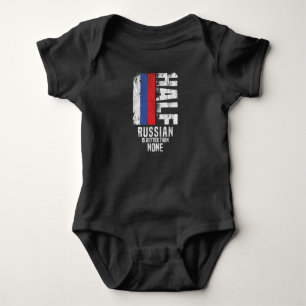 Half Russian Is Better Than None Funny Russian Fla Baby Bodysuit