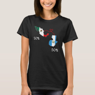 Half Salvadorian Half Honduran Flag Map Salvador C T-Shirt