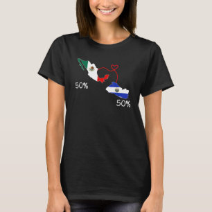 Half Salvadorian Half Honduran Flag Map Salvador C T-Shirt