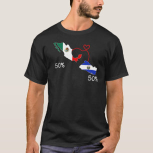 Half Salvadorian Half Honduran Flag Map Salvador C T-Shirt