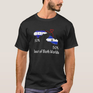 Half Salvadorian Half Honduran Flag Map Salvador C T-Shirt