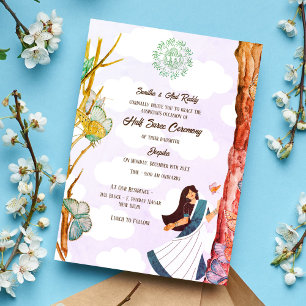 Half Saree Ritu Kala Samskara Butterfly Invitation