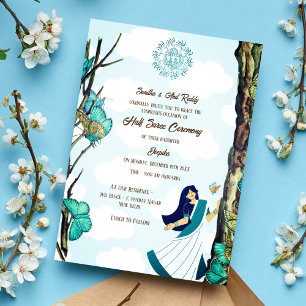 Half Saree Ritu Kala Samskara Butterfly Invitation