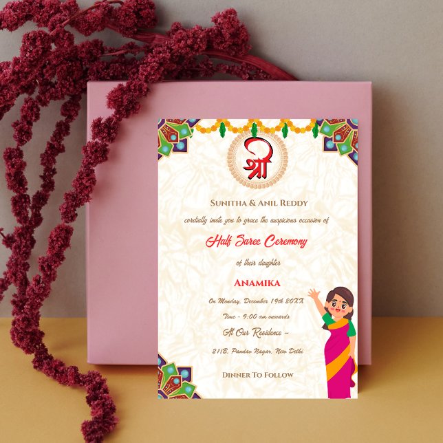 Half Saree Ritu Kala Samskara Invitation (Creator Uploaded)