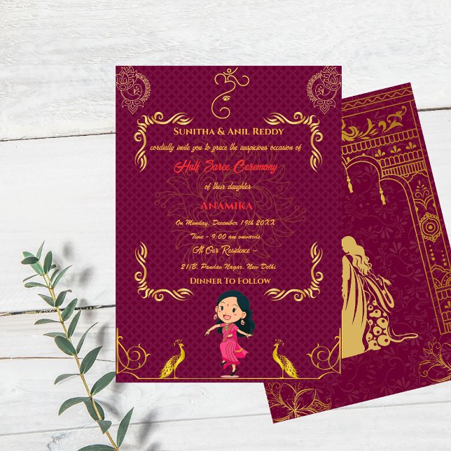 Half Saree Ritu Kala Samskara Invitation (Creator Uploaded)