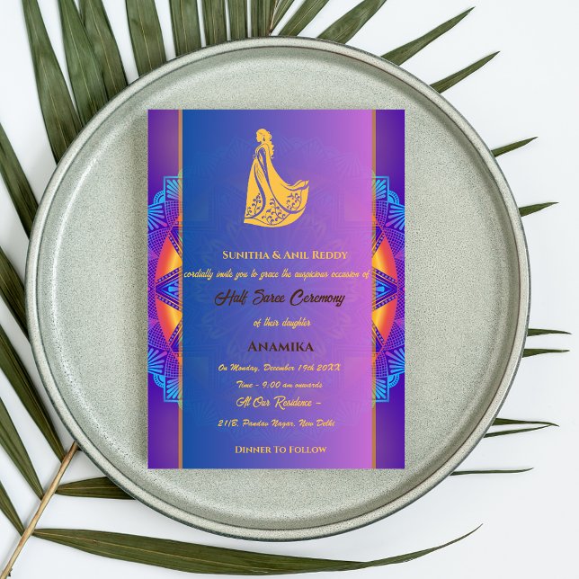 Half Saree Ritu Kala Samskara Invitation (Creator Uploaded)