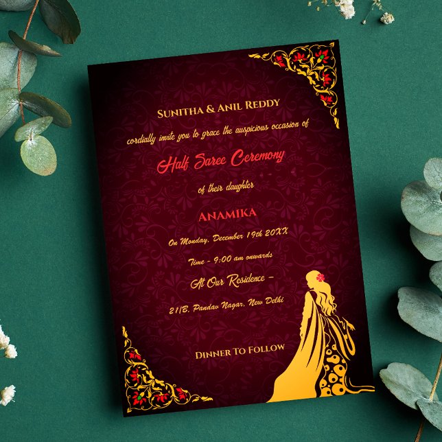 Half Saree Ritu Kala Samskara Invitation (Creator Uploaded)