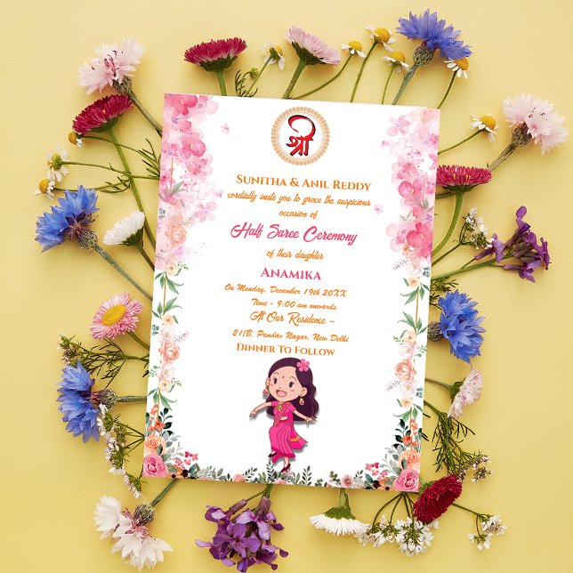 Half Saree Ritu Kala Samskara Invitation (Creator Uploaded)