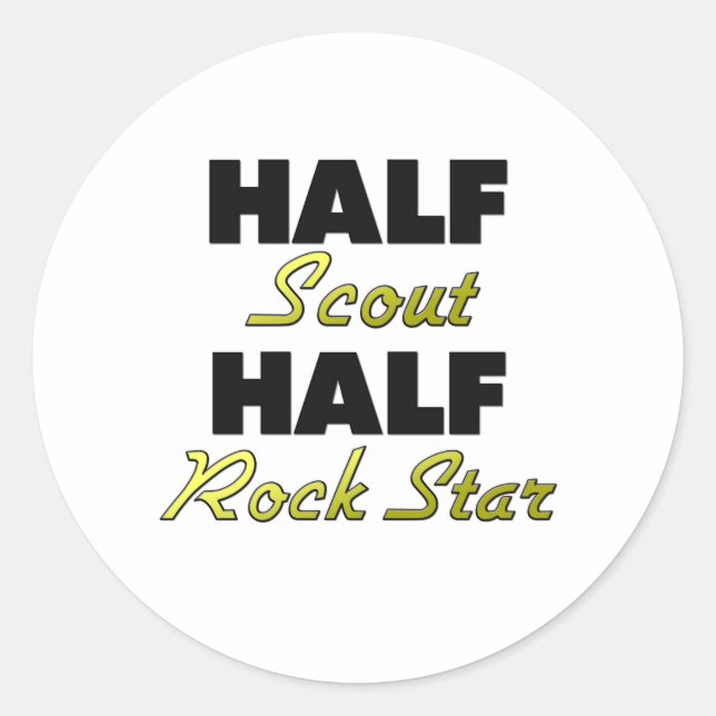 Half Scout Half Rock Star Classic Round Sticker (Front)