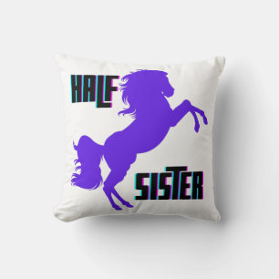 Half Sister Purple Pony Sibling Cushion
