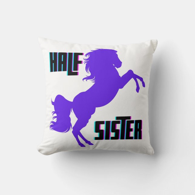 Half Sister Purple Pony Sibling Cushion (Front)